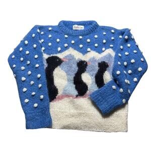 Vintage Susie Lee Mohair Penguin Novelty Sweater - Read